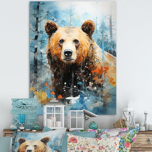 Abstract Bear Habitat - Brown Bear Wall Art
