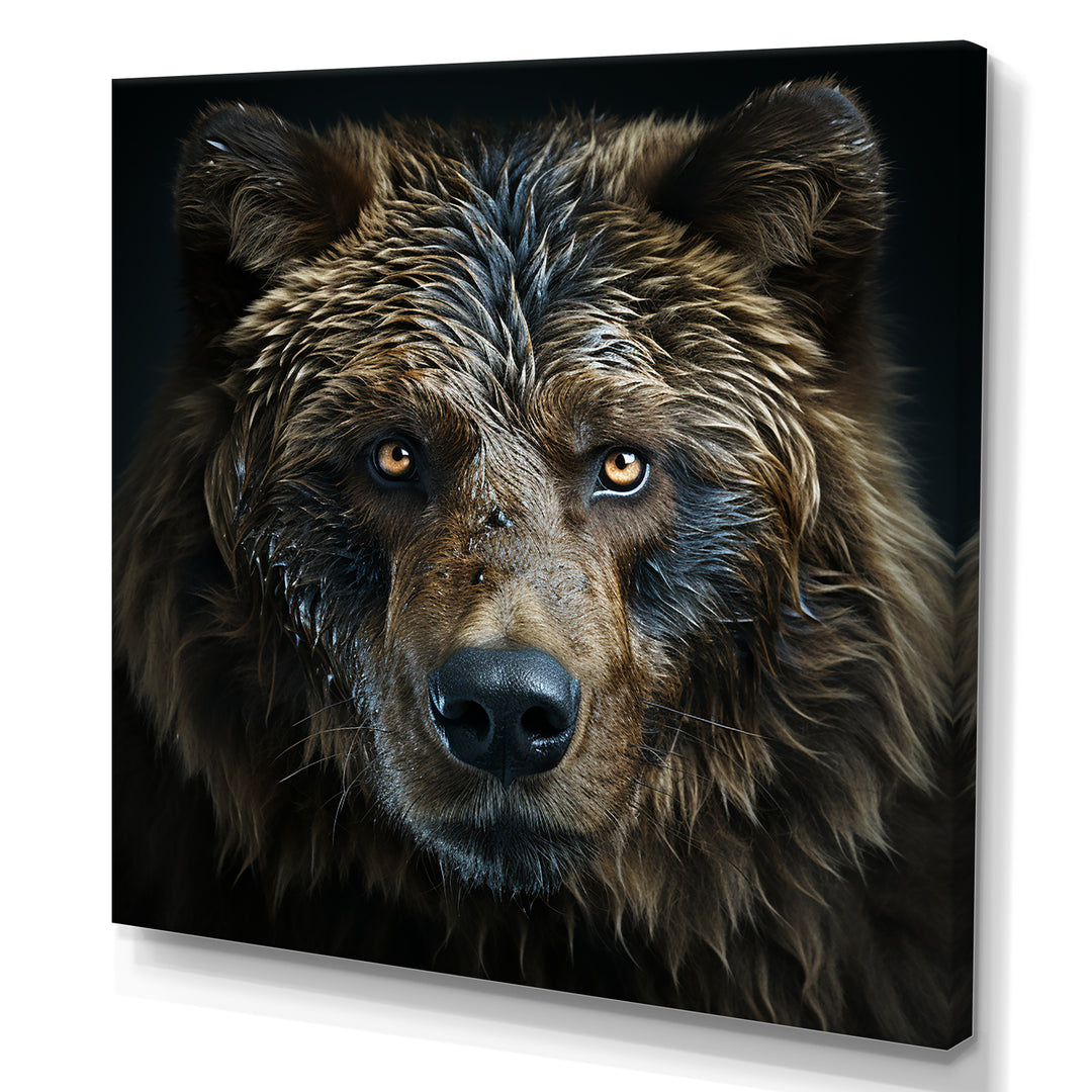 Abstract Of A Bear In Harmony - Bear Large Canvas Wall Art
