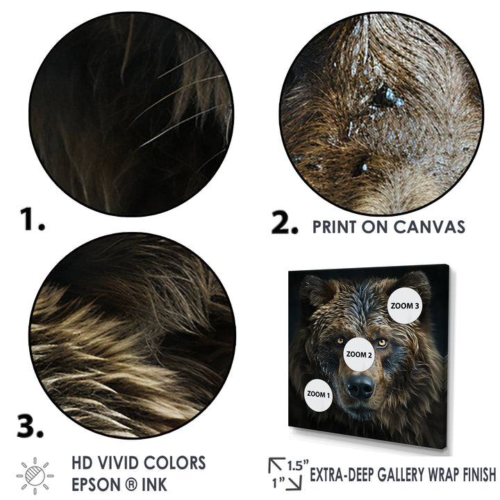 Abstract Of A Bear In Harmony - Bear Large Canvas Wall Art