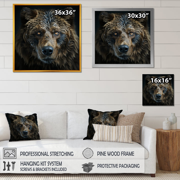 Abstract Of A Bear In Harmony - Bear Large Canvas Wall Art