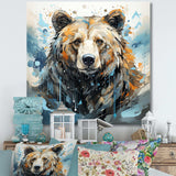 Abstract Representation Of A Bears Movements - Animals Canvas Wall Art