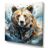 Abstract Representation Of A Bears Movements - Animals Canvas Wall Art