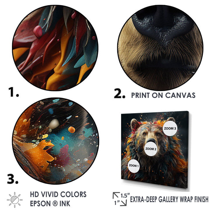 Multicolor Grizzly Bear Grace - Bear Wall Decor