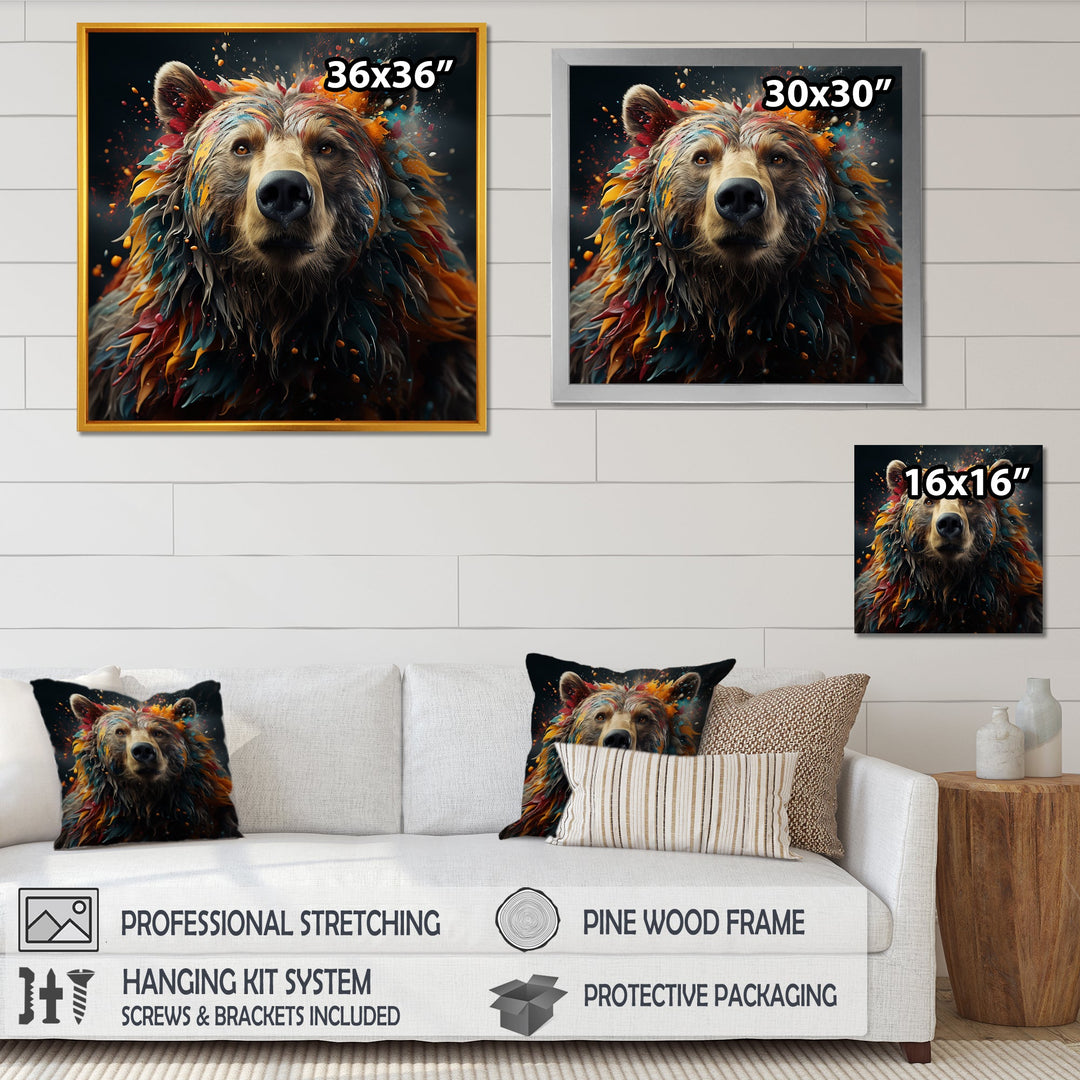 Multicolor Grizzly Bear Grace - Bear Wall Decor