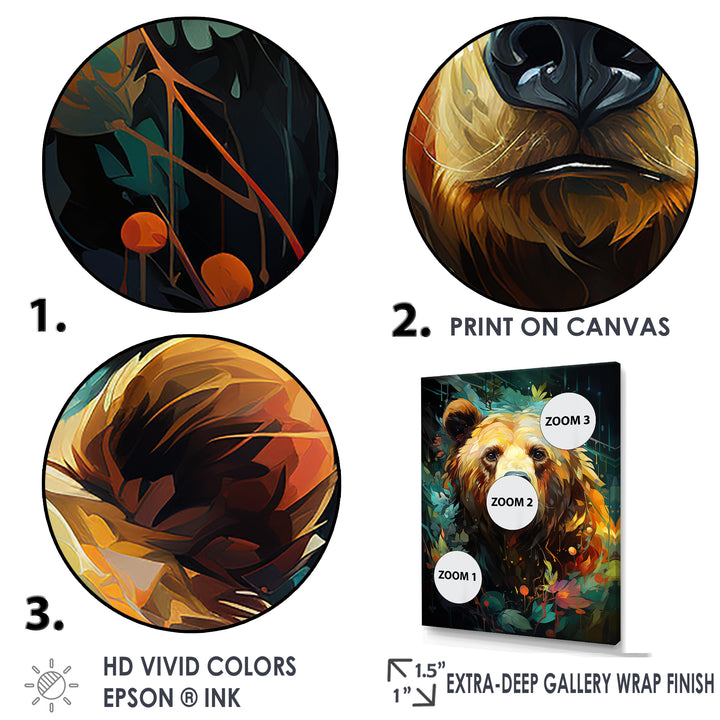 Expressionist Grizzly Bear Vigor - Bear Wall Art Prints