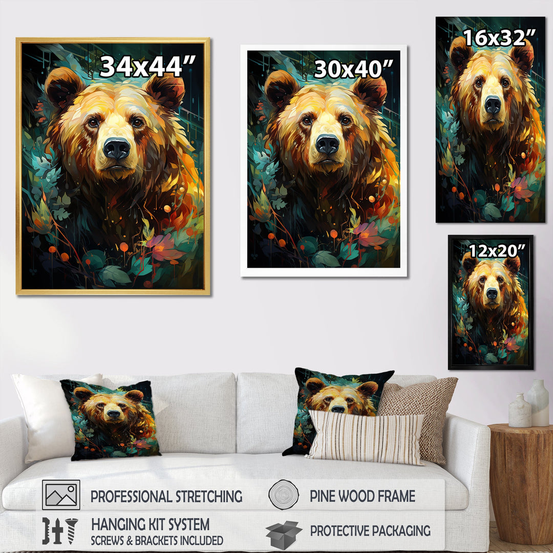 Expressionist Grizzly Bear Vigor - Bear Wall Art Prints