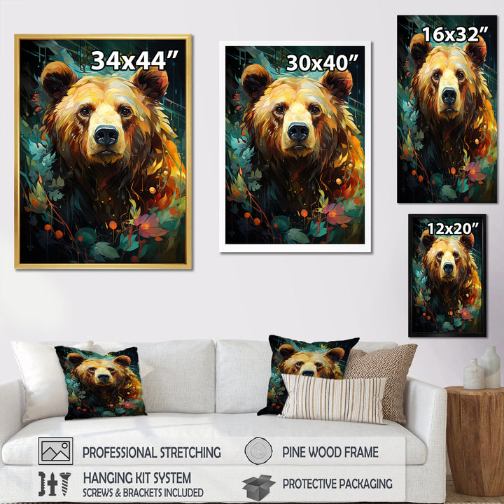 Expressionist Grizzly Bear Vigor - Bear Wall Art Prints