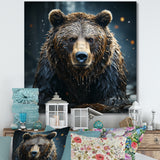 Expressionist Portrayal Of A Grizzly Bear - Bear Framed Canvas Art
