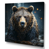 Expressionist Portrayal Of A Grizzly Bear - Bear Framed Canvas Art