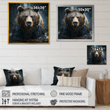 Expressionist Portrayal Of A Grizzly Bear - Bear Framed Canvas Art