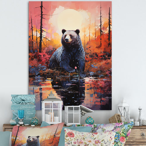 A Bear In A Dreamy Retreat - Bear Living Room Wall Art