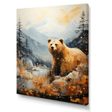 Majestic Mountain And Bear - Bear Canvas Wall Art