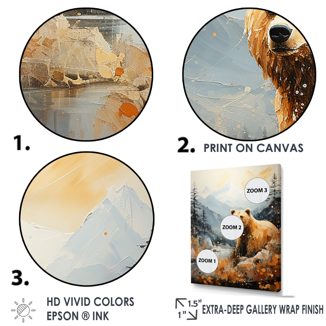 Majestic Mountain And Bear - Bear Canvas Wall Art