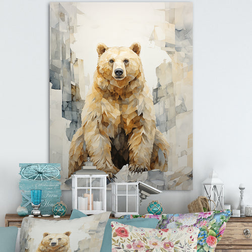 Minimalism Bear In Ice Art - Bear Wall Art Prints