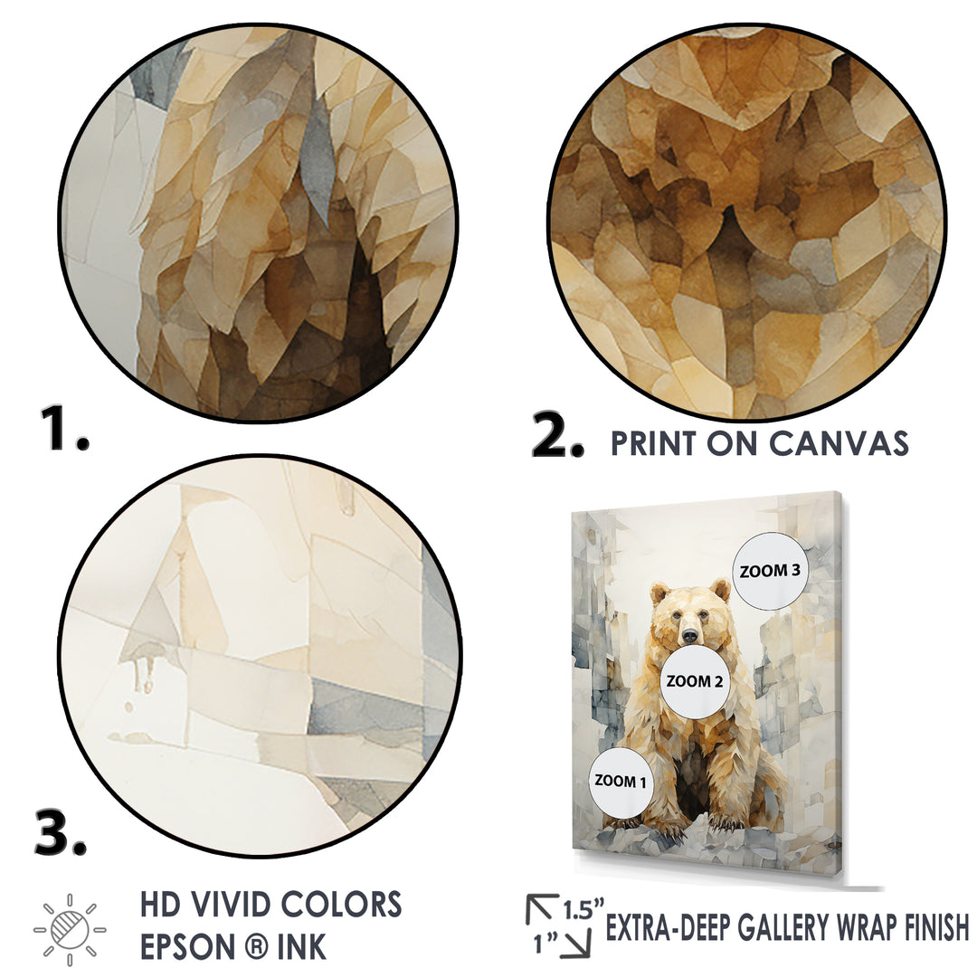Minimalism Bear In Ice Art - Bear Wall Art Prints