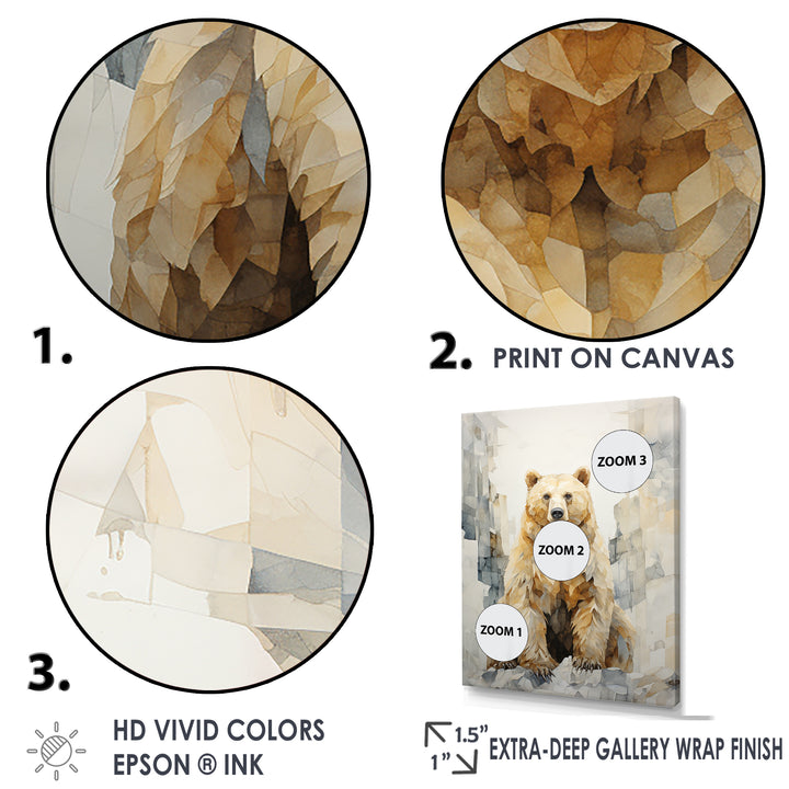 Minimalism Bear In Ice Art - Bear Wall Art Prints