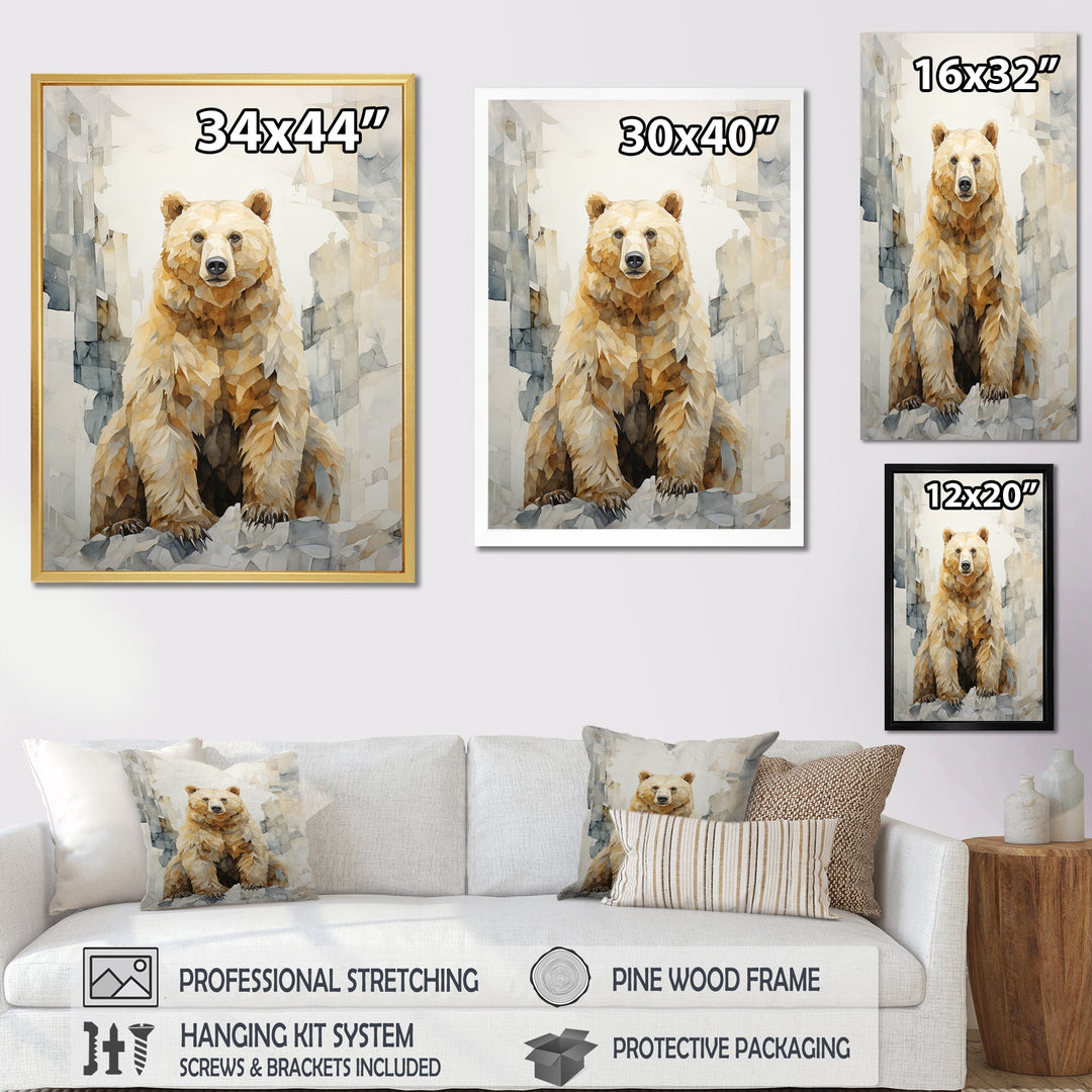 Minimalism Bear In Ice Art - Bear Wall Art Prints