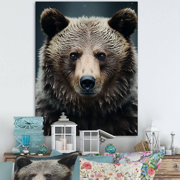Minimalist Grizzly Bear Essence - Brown Bear Wall Art