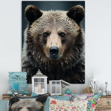 Minimalist Grizzly Bear Essence - Brown Bear Wall Art