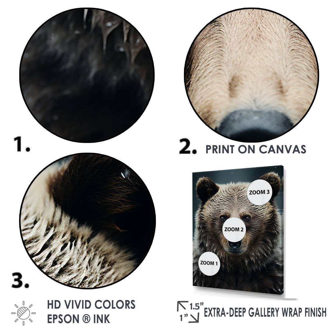 Minimalist Grizzly Bear Essence - Brown Bear Wall Art