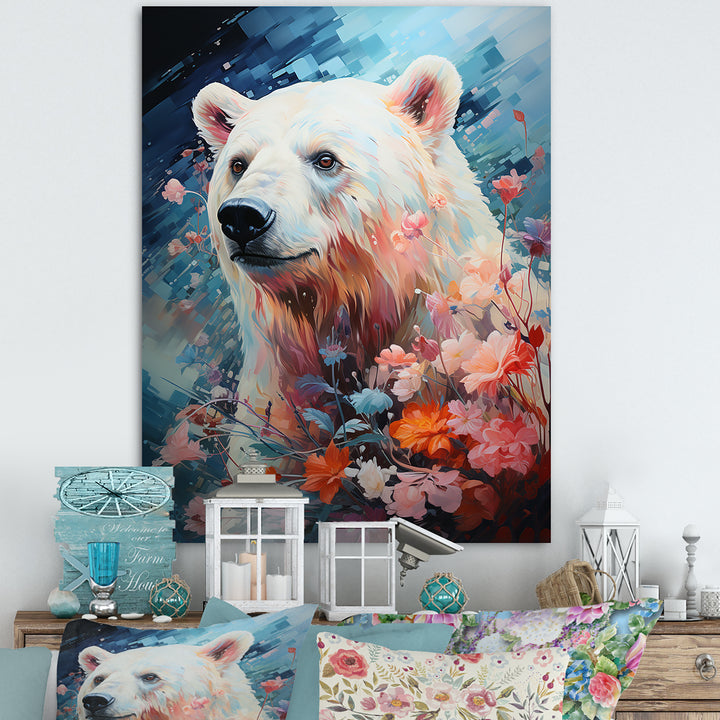 Pastel Polar Bear Serenity - Bear Framed Canvas Art