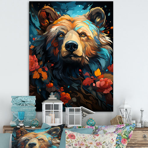 Pop Art Grizzly Bear Popularity - Bear Living Room Wall Art