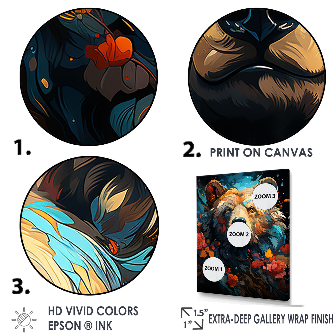 Pop Art Grizzly Bear Popularity - Bear Living Room Wall Art