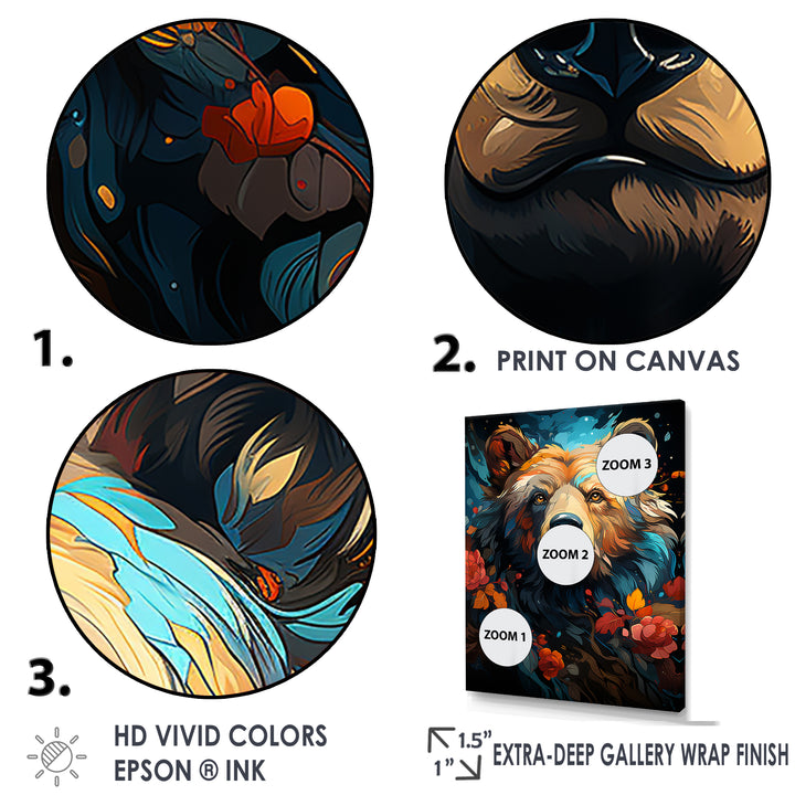 Pop Art Grizzly Bear Popularity - Bear Living Room Wall Art