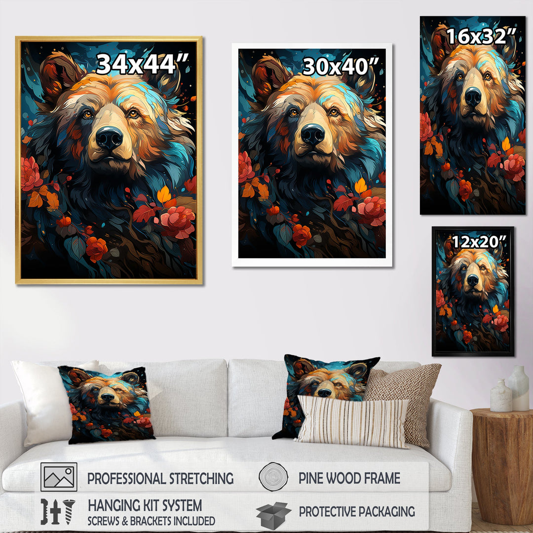 Pop Art Grizzly Bear Popularity - Bear Living Room Wall Art