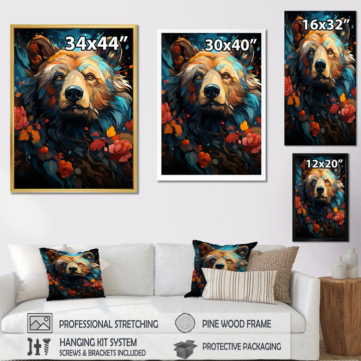 Pop Art Grizzly Bear Popularity - Bear Living Room Wall Art