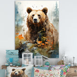 Watercolor Of Grizzly Bear In Its Haven - Bear Wall Decor