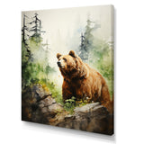 Watercolor Grizzly Bear In Its Haven - Bear Wall Art Prints