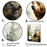 Watercolor Grizzly Bear In Its Haven - Bear Wall Art Prints