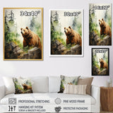 Watercolor Grizzly Bear In Its Haven - Bear Wall Art Prints