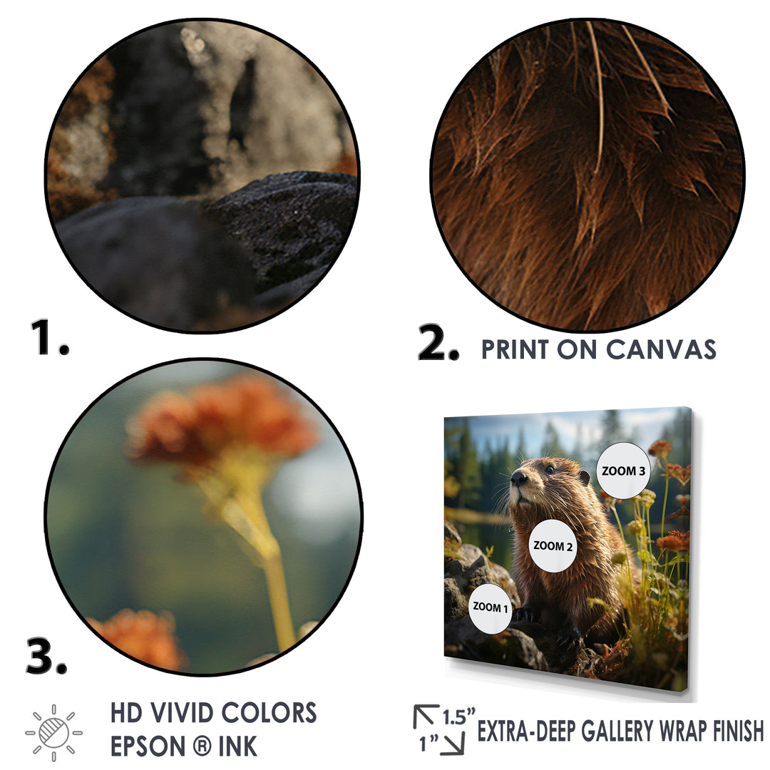 Depicting A Beaver In The Woods - Beaver Home Decor Art