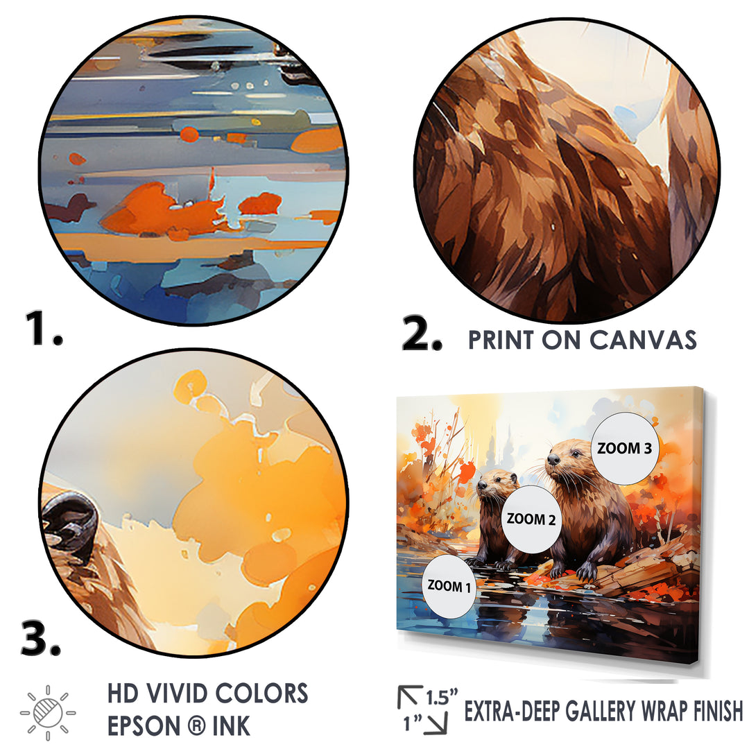 Portrait Of Beavers Habitat - Beaver Living Room Wall Art