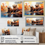 Portrait Of Beavers Habitat - Beaver Living Room Wall Art