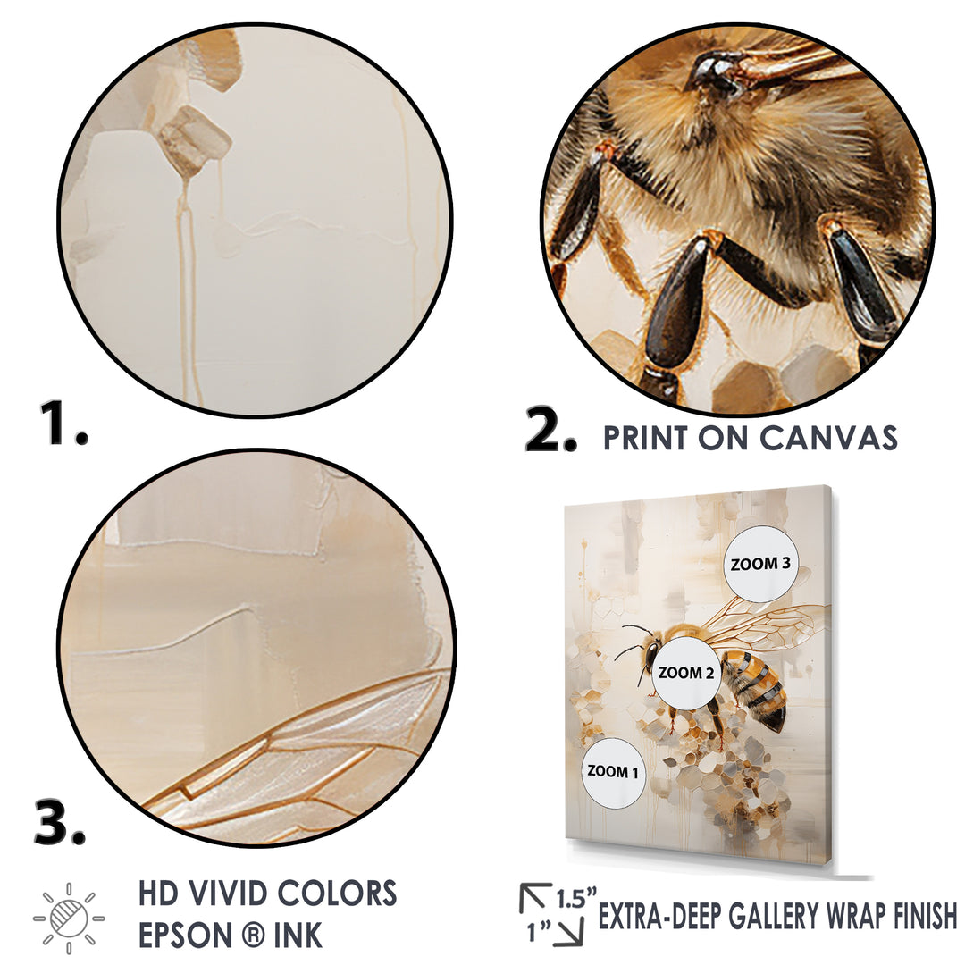 Minimalism Buzzing Bee - Bee Canvas Wall Art