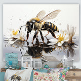 Minimalism Bee Reflection On Water - Bee Wall Decor