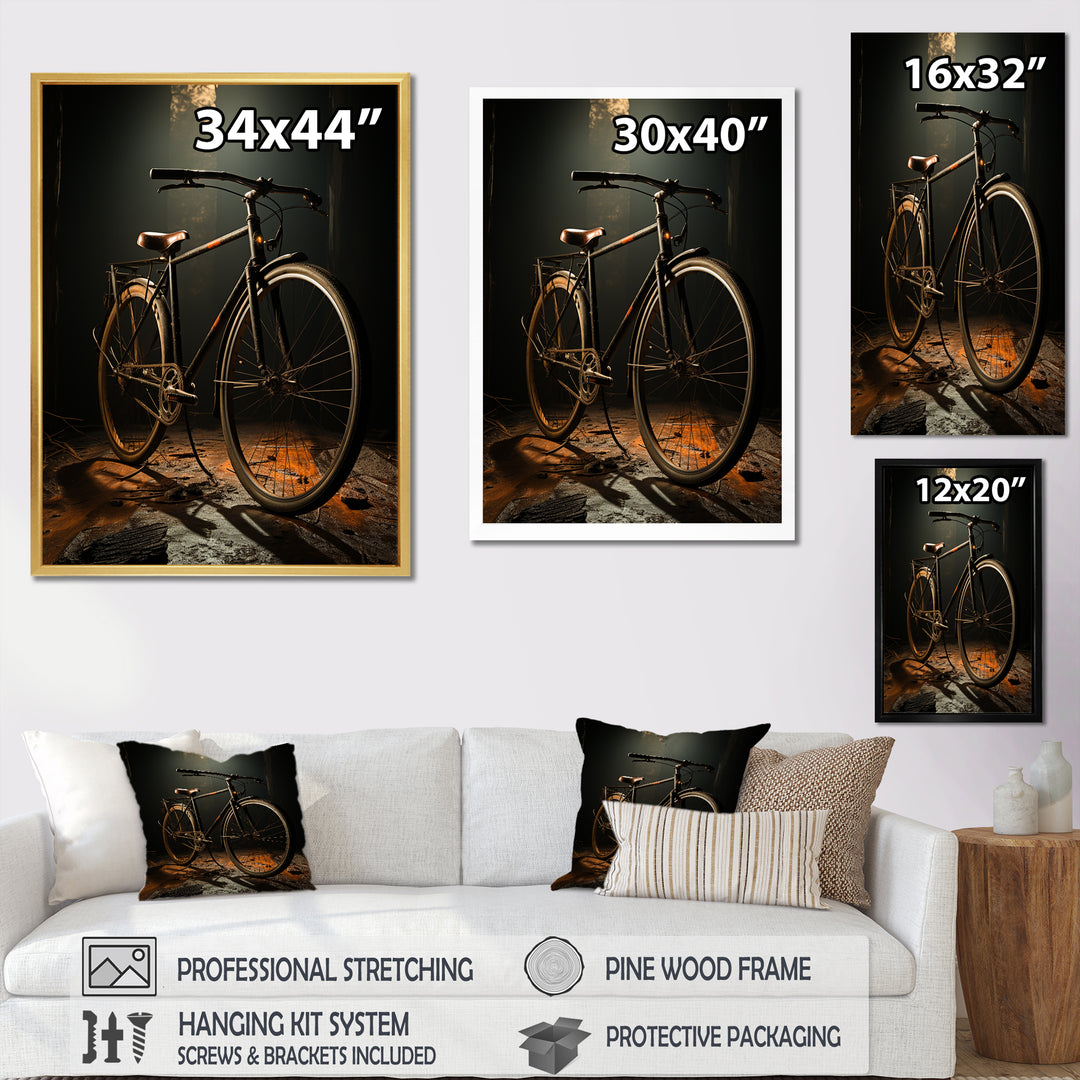 Bronze Balance Bicycle - Bicycle Canvas Wall Art