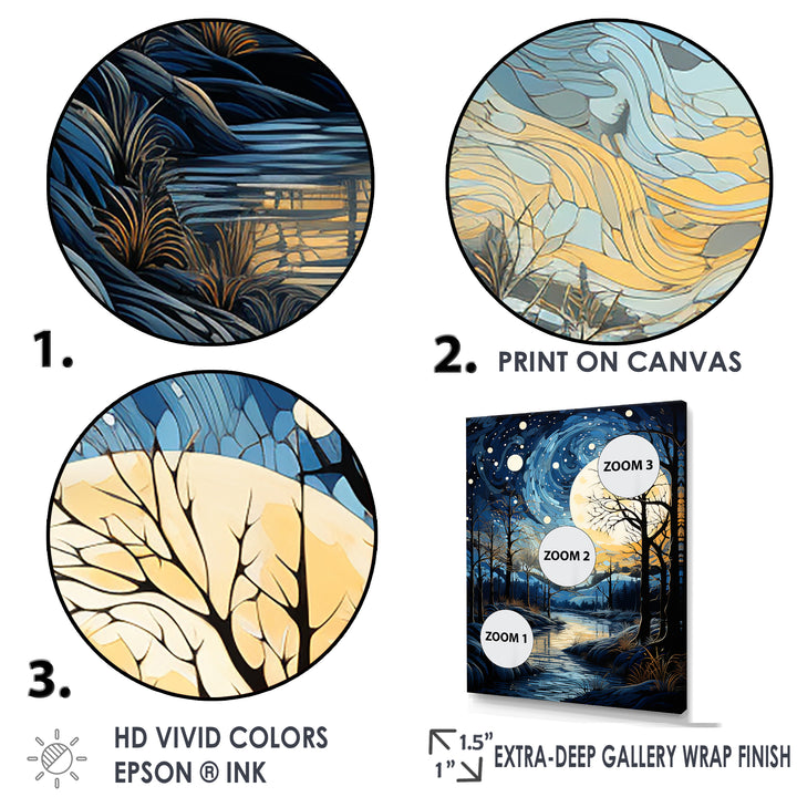 Indigo Intrigue Water Stream - Bicycle Canvas Wall Art