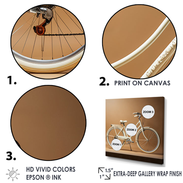 Ivory Itinerary Bicycle - Bicycle Canvas Wall Art