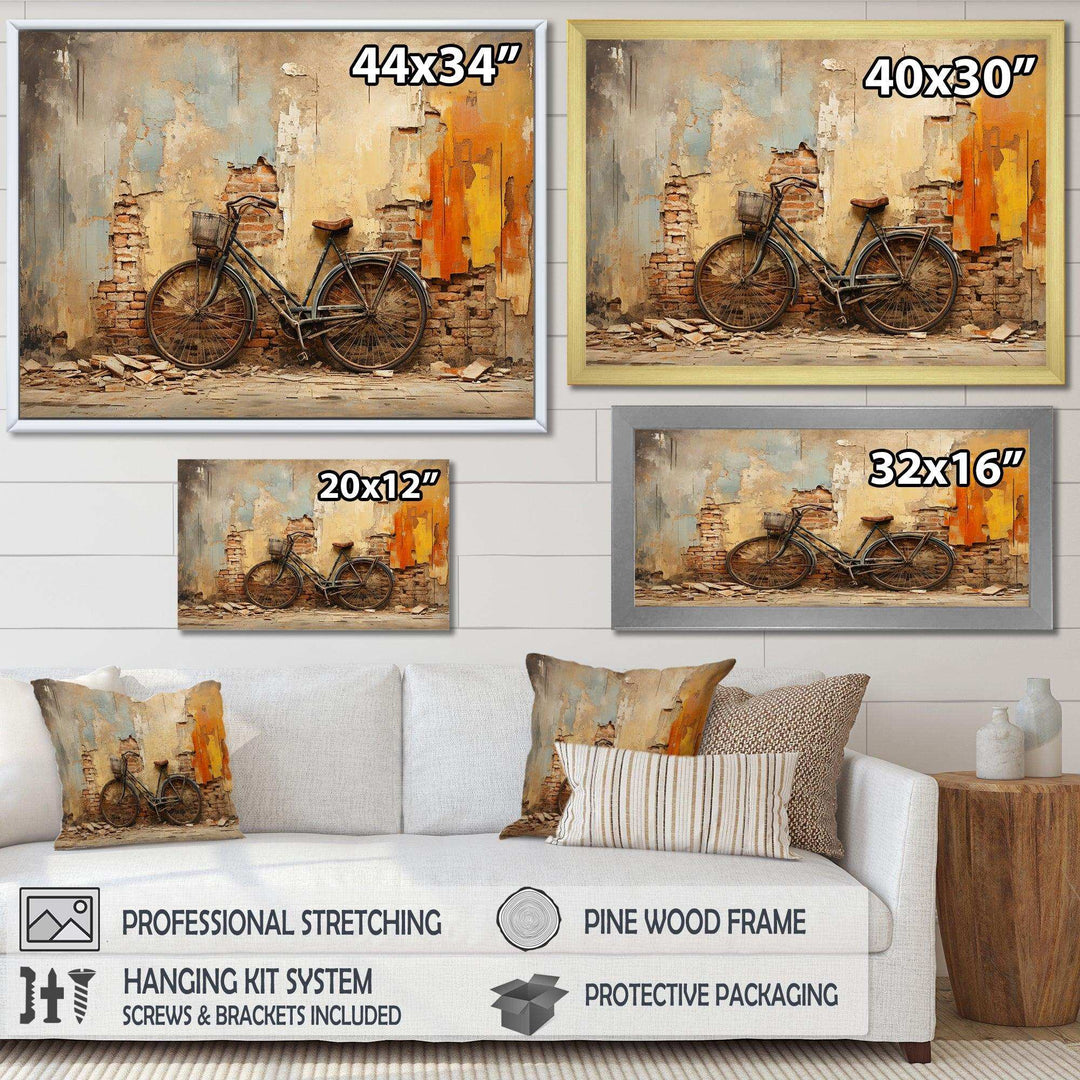 Rustic Vintage Bicycle Ride - Transportation Canvas Wall Art