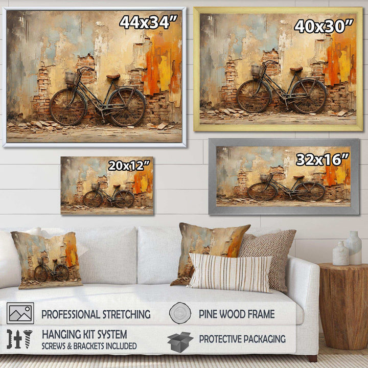 Rustic Vintage Bicycle Ride - Transportation Canvas Wall Art