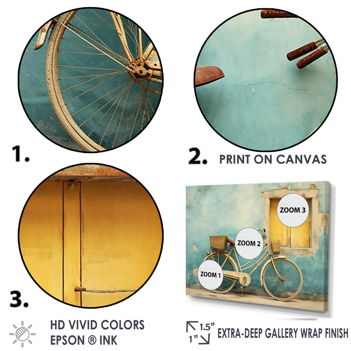 Teal Tour - Bicycle Canvas Wall Art