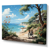 Turquoise Seaside Trek - Bicycle Canvas Wall Art