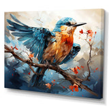 Geometric Birds In Cubist Skies I - Animals Canvas Wall Art