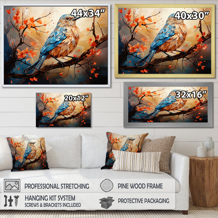 Warm Sunrise Hues An Expressionist Portrayal Bird - Beige Bird Wall Art