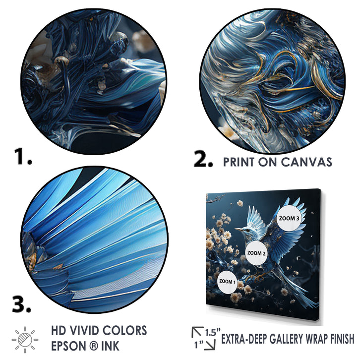 Watery Blues In Capture The Delicate Bird - Bird Home Decor Art