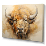 Minimalism Bison Head - Bison Canvas Wall Art